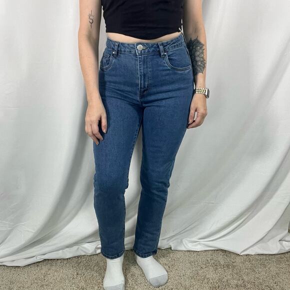 Cotton On High 90's Stretch Medium Wash Jeans Size 8 - Picture 2 of 11